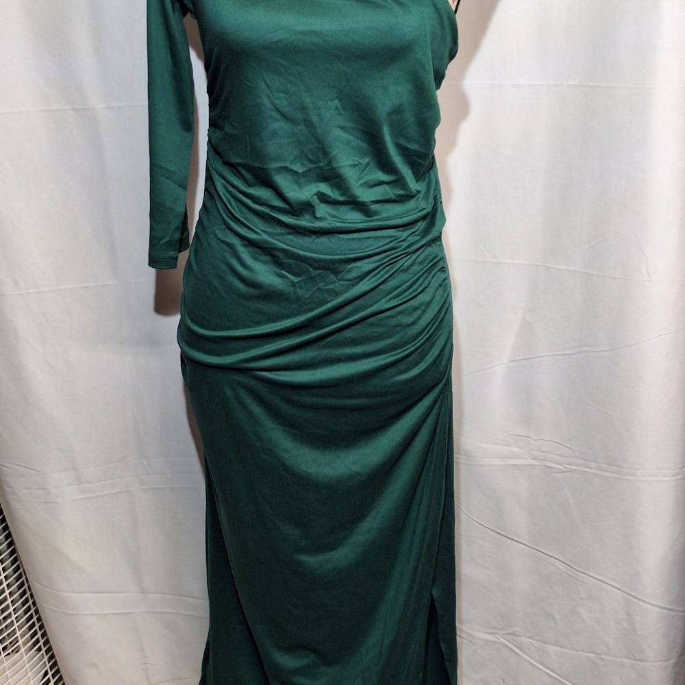 NEW!! THEENKOLN ELEGANT ONE SLEEVED PARTY DRESS MEDIUM - Picture 2 of 11